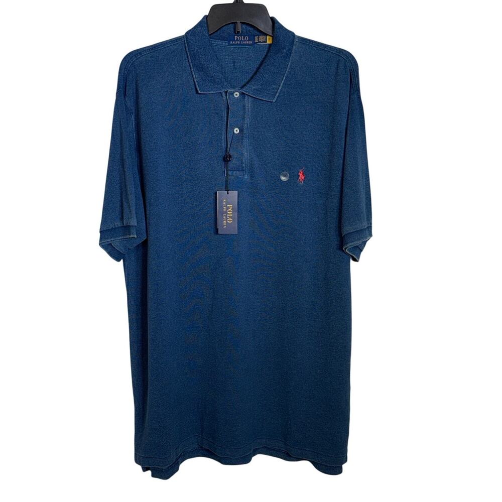 Polo Ralph Lauren Men's Big & Tall The Iconic Mesh Polo Shirt XLT Navy $125